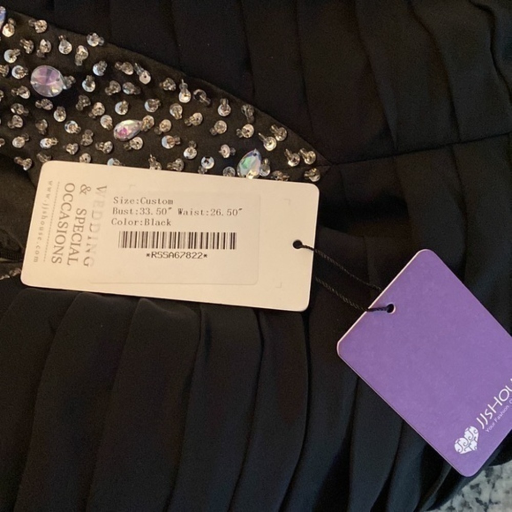 NWT JJ’s House black tiered jewel strap mini dress 4 I8 - Picture 11 of 13